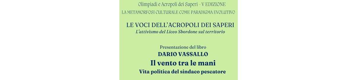 Presentazione del libro  Dario Vassallo, Il vento tra le mani, 19 ottobre 2024