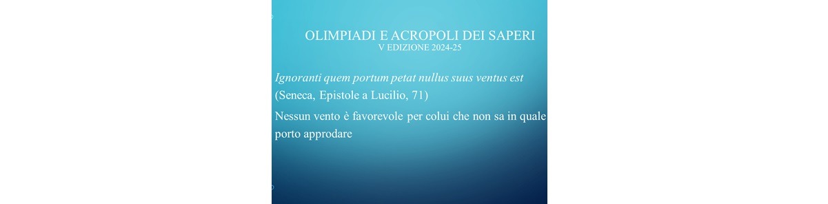 Olimpiadi e Acropoli dei Saperi: Presentazione V edizione 2024/25